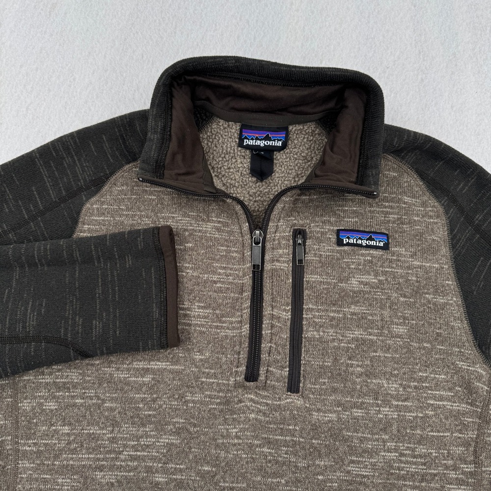 Patagonia Better Sweater 1/4 Zip Fleece Pullover Mens Medium Brown Colorblock